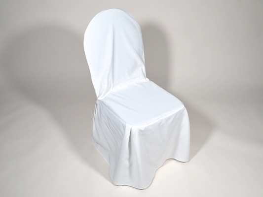 KOMBIPREIS: Polsterstuhl blau inklusive Stuhlhusse zum Binden weiß