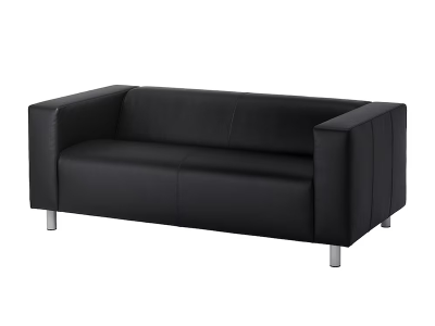 LOUNGESOFA KUNSTLEDER SCHWARZ