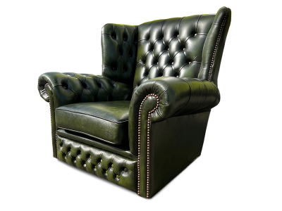 Original Chesterfield Sessel grün